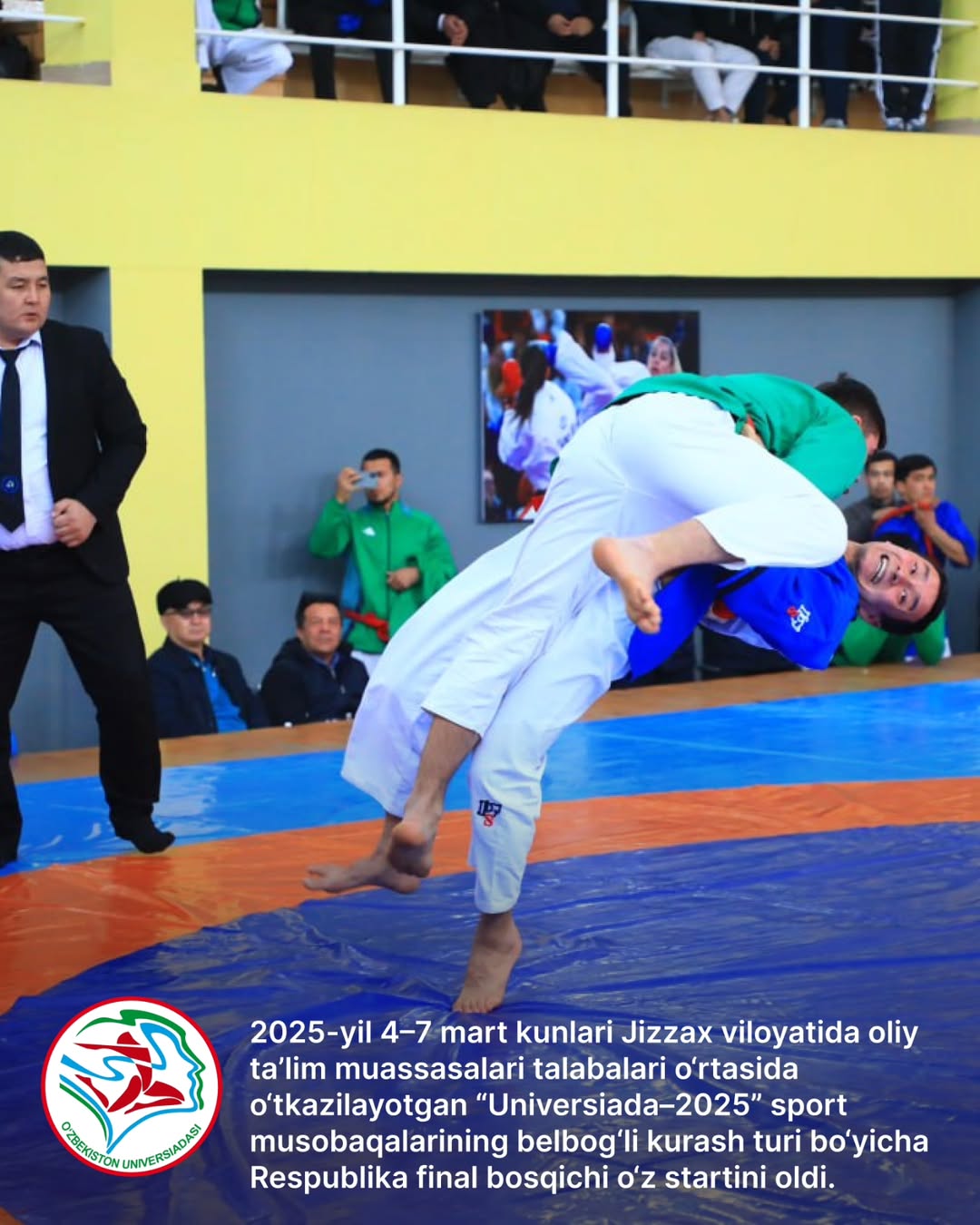 “Universiada–2025”: Jizzaxda belbog‘li kurash bo‘yicha Respublika final bosqichi start oldi